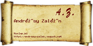 Andrásy Zalán névjegykártya